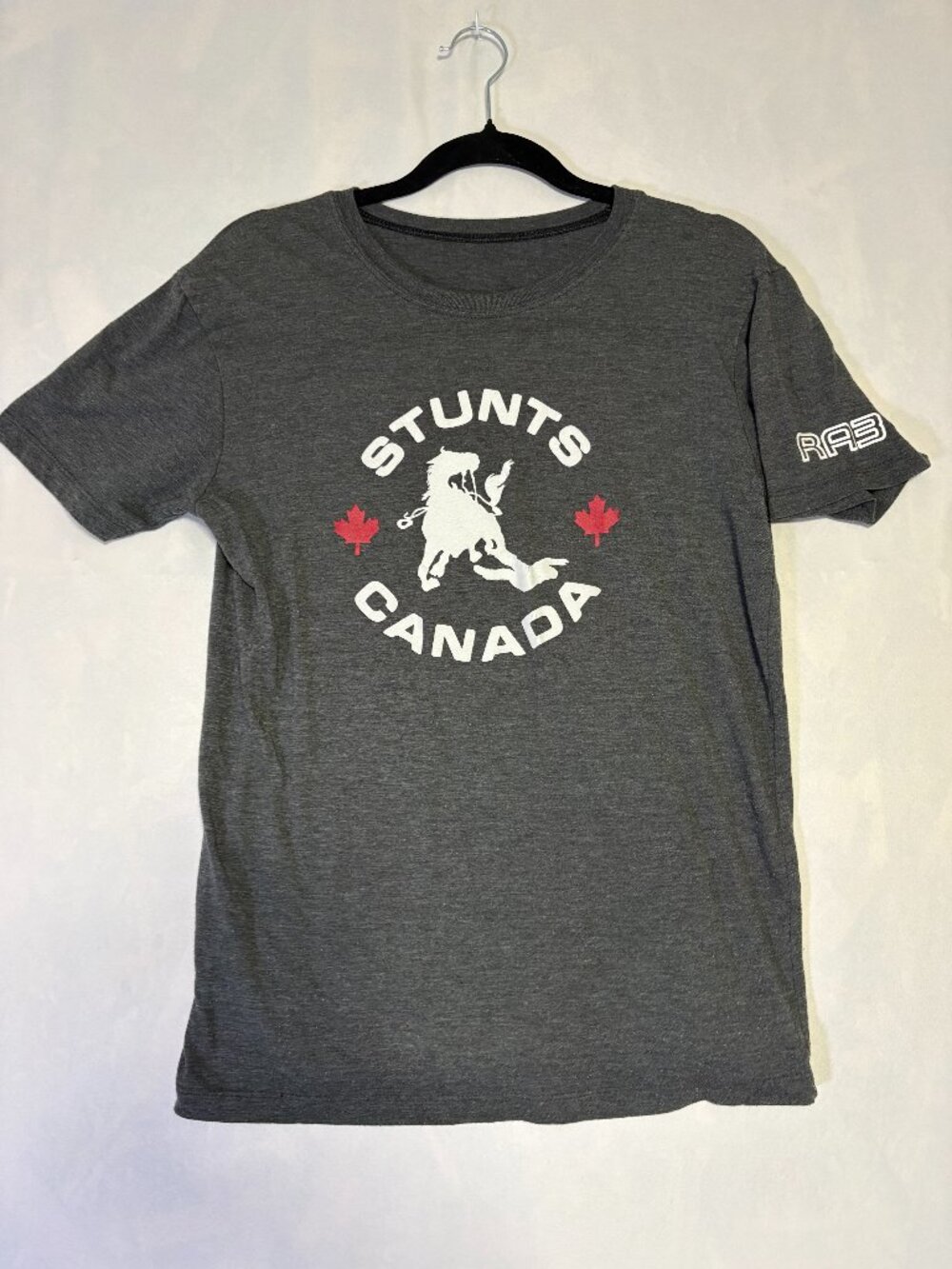 Stunts Canada Rodeo Graphic T-Shirt Grey RA3 Western Cowboy Tee Men's Small